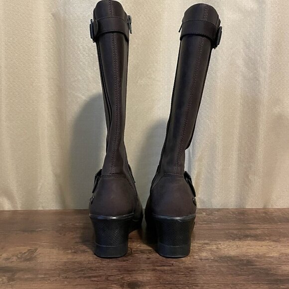 Keen Womens Keen of Scots Boot Sz 6 Brown Nubuck Leather Wedge Heel Fleece Lined - Picture 7 of 8